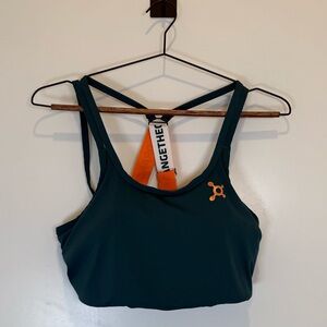 Orangetheory Teal Sports Bra with Orange Accents